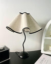 black metal table lamp with white linen shade for bedside and office