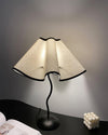 black metal table lamp with white linen shade for bedside and office