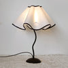 black metal table lamp with white linen shade for bedside and office