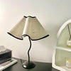 black metal table lamp with white linen shade for bedside and office
