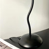 black metal table lamp with white linen shade for bedside and office