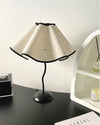 black metal table lamp with white linen shade for bedside and office