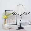 black metal table lamp with white linen shade for bedside and office