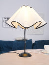 black metal table lamp with white linen shade for bedside and office