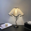 black metal table lamp with white linen shade for bedside and office