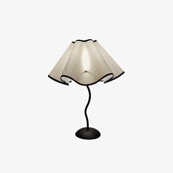 black metal table lamp with white linen shade for bedside and office
