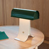 black paper table lamp with stainless steel for bedside reading nook