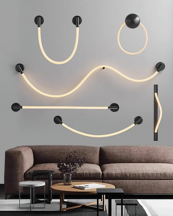 black silicone flexible led wall sconce