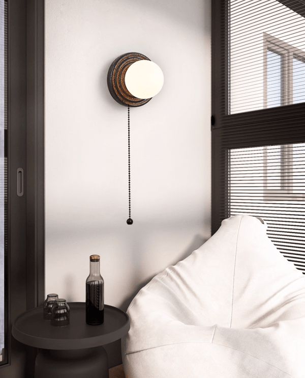 black travertine opal glass globe wall sconce 2