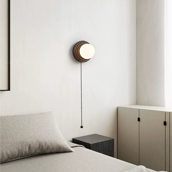 black travertine opal glass globe wall sconce 2