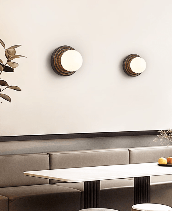 black travertine opal glass globe wall sconce 2