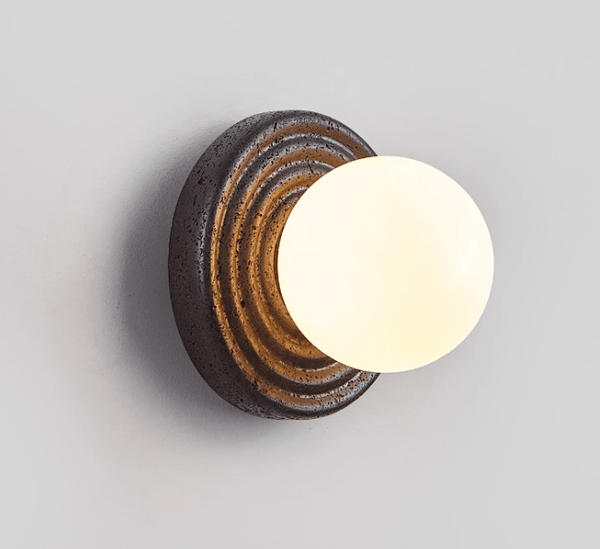 black travertine opal glass globe wall sconce 2