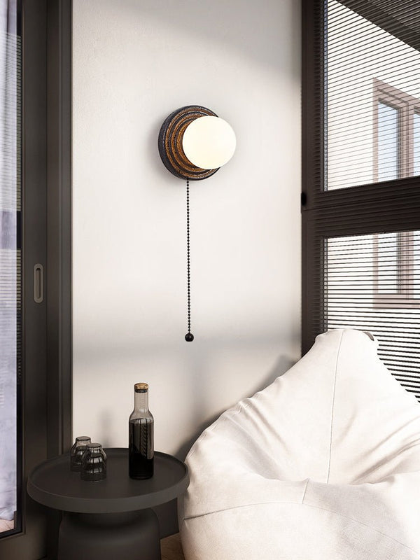 black travertine opal glass globe wall sconce 2
