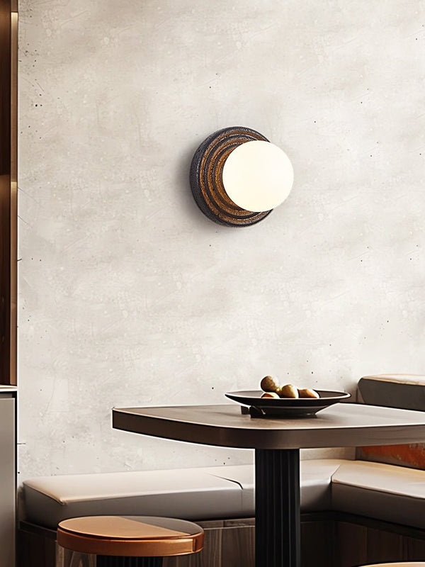 black travertine opal glass globe wall sconce 2