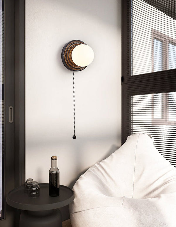 black travertine opal glass globe wall sconce 2