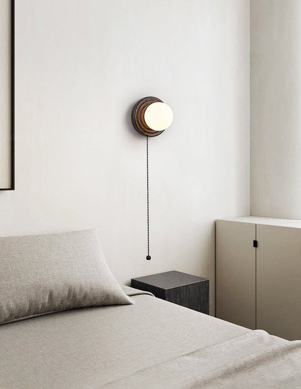 black travertine opal glass globe wall sconce 2