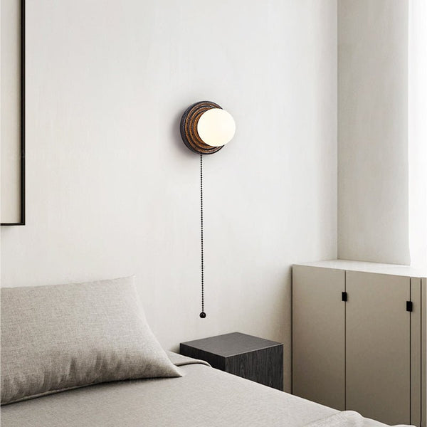 black travertine opal glass globe wall sconce 2
