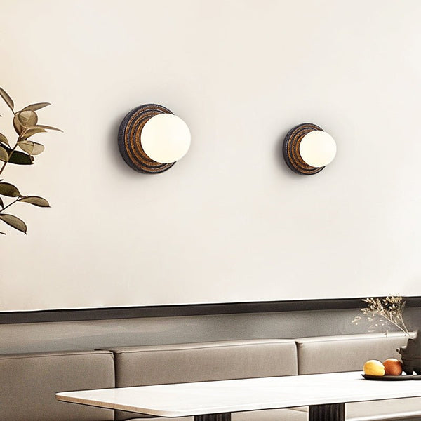 black travertine opal glass globe wall sconce 2