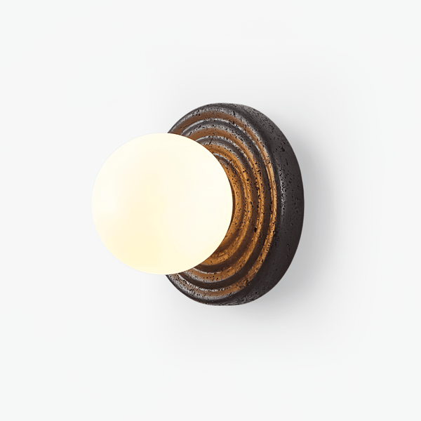 black travertine opal glass globe wall sconce 2