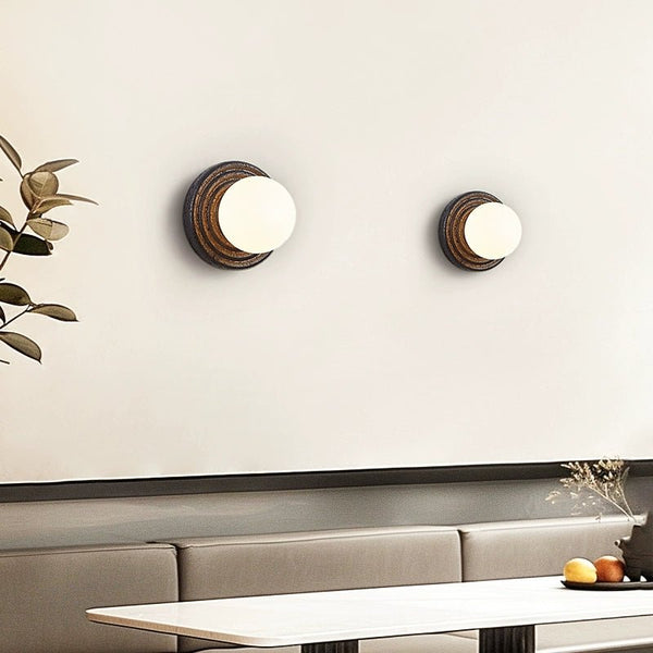 black travertine opal glass globe wall sconce 2