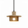 black yellow travertine mesh pendant light