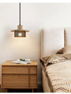 black yellow travertine mesh pendant light