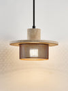 black yellow travertine mesh pendant light