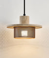 black yellow travertine mesh pendant light