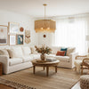 bohemian antique brass wood coconut bead chandelier