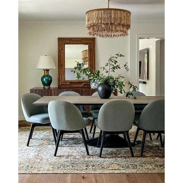 bohemian antique brass wood coconut bead chandelier