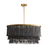 bohemian antique brass wood coconut bead chandelier