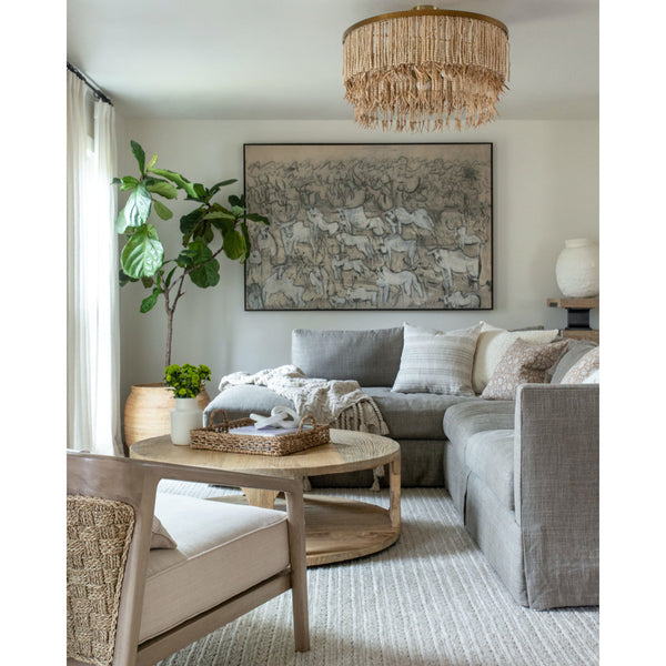 bohemian antique brass wood coconut bead chandelier