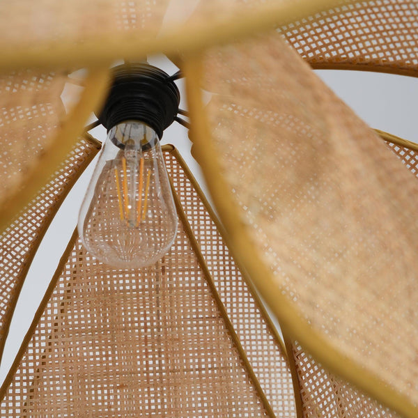 bohemian gold rattan flower pendant lamp