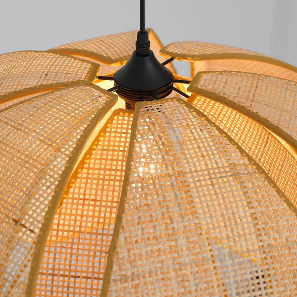 bohemian gold rattan flower pendant lamp