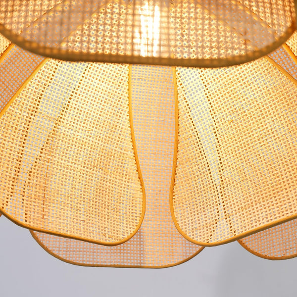 bohemian gold rattan flower pendant lamp