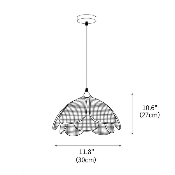 bohemian gold rattan flower pendant lamp