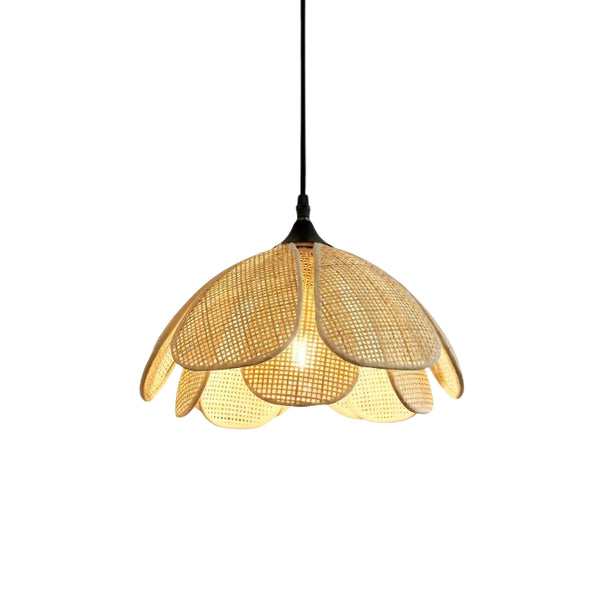 bohemian gold rattan flower pendant lamp