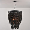 bohemian white wood bead iron chandelier