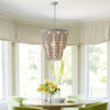 bohemian white wood bead iron chandelier