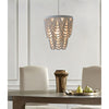 bohemian white wood bead iron chandelier