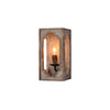 boho white wood cube candle wall sconce