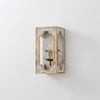 boho white wood cube candle wall sconce