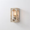 boho white wood cube candle wall sconce