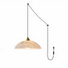 brass alabaster dome swag pendant light