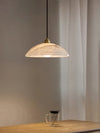 brass alabaster dome swag pendant light