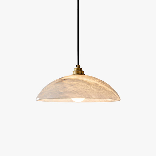 brass alabaster dome swag pendant light