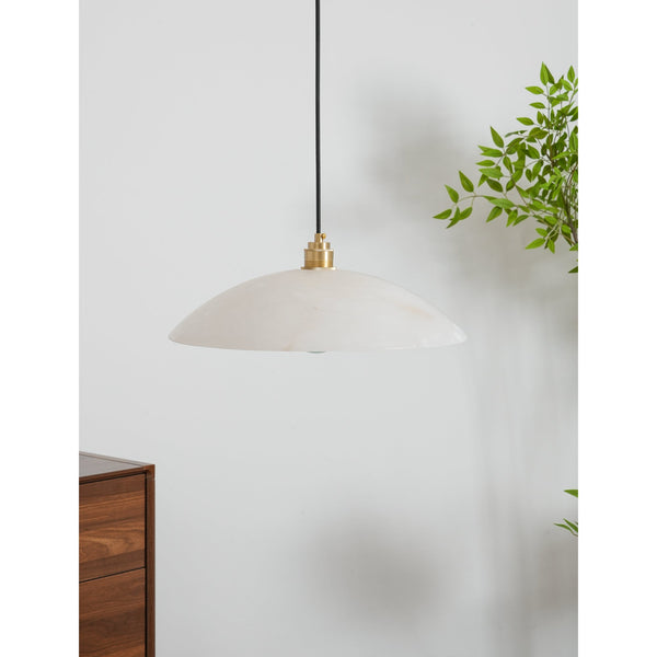 brass alabaster dome swag pendant light
