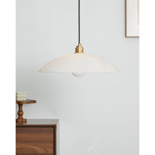 brass alabaster dome swag pendant light