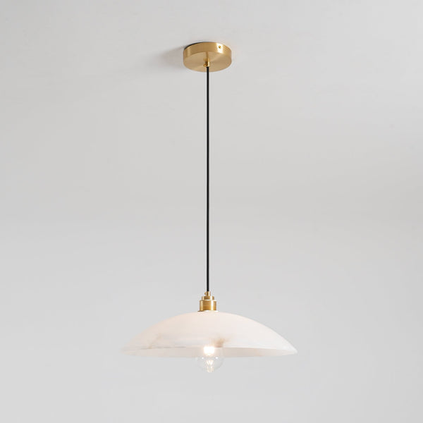 brass alabaster dome swag pendant light