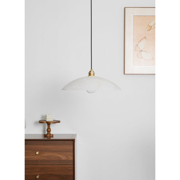 brass alabaster dome swag pendant light